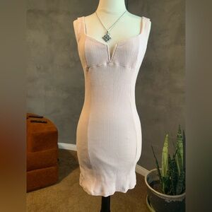 Forever 21 Soft Pink Ribbed bodycon dress